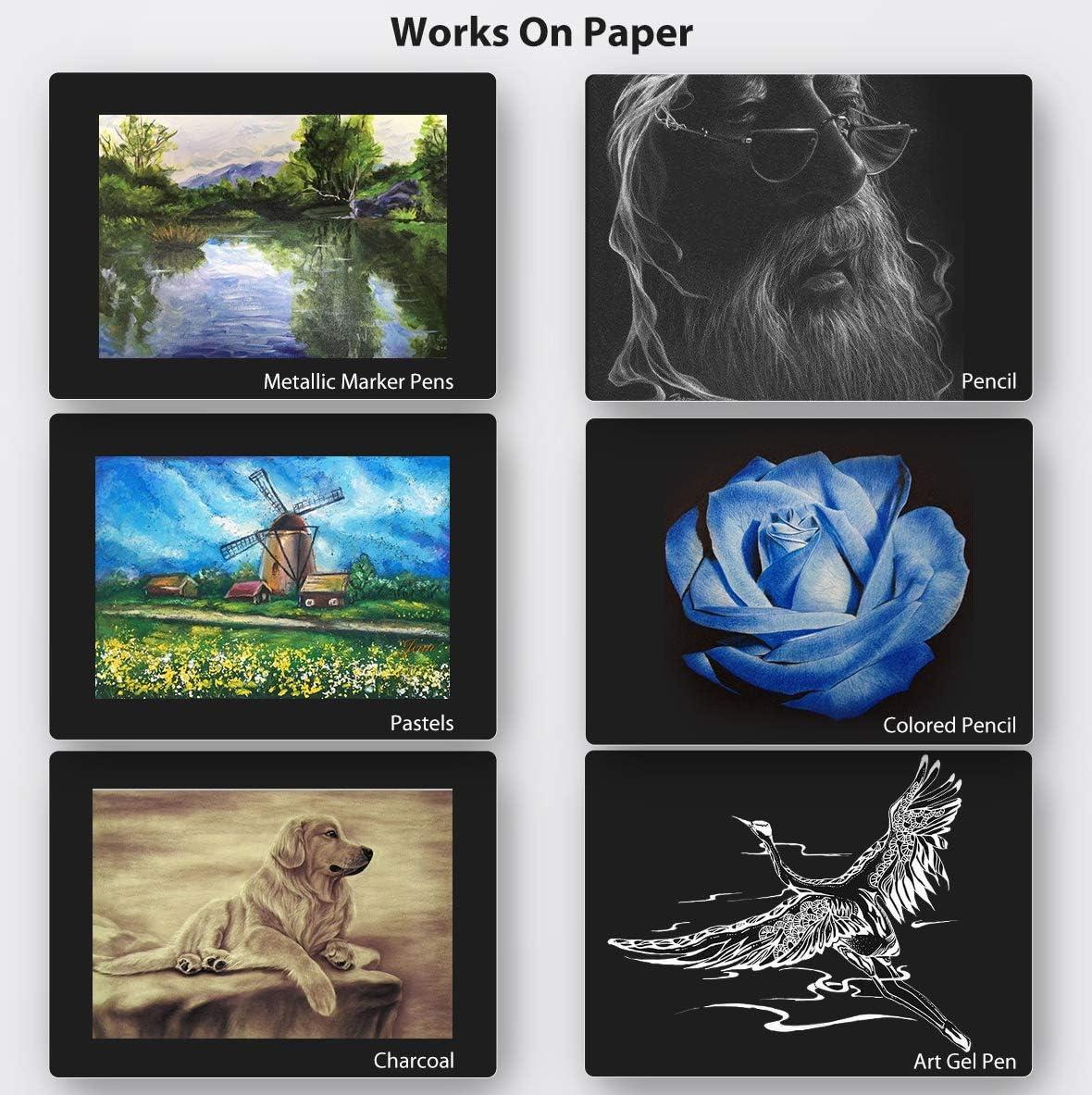 imageBlack Sketch Pad for Posca 97quotx12quot Ohuhu 2 Pack 120 LB200 GSM Black Drawing Papers 38 Sheets76 Pages SpiralBound Sketchbook for Art Gel Pen Colored Pencils Metallic Marker Pens