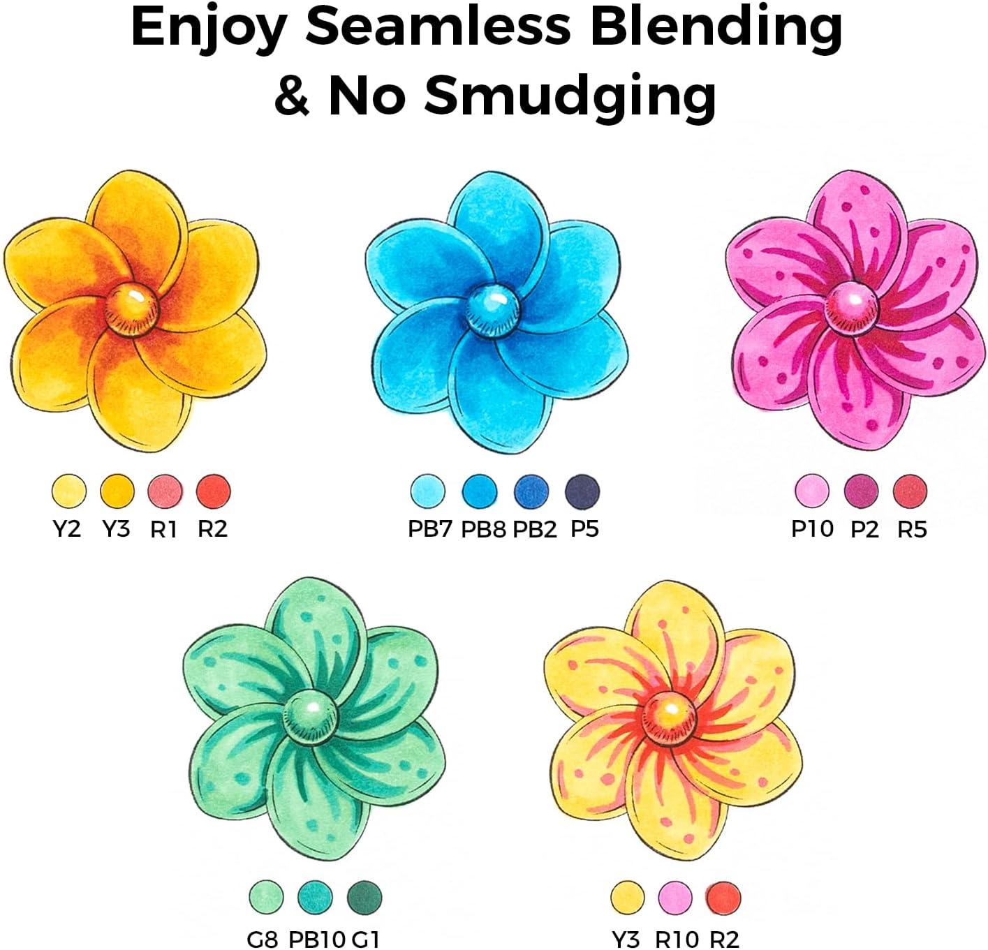 imageOhuhu Alcohol Markers Brush Tip Double Tipped Art Marker Set for Artist Adults Coloring Illustration 48 Colors Brush ampamp Fine Honolulu B RefillableChisel  Brush