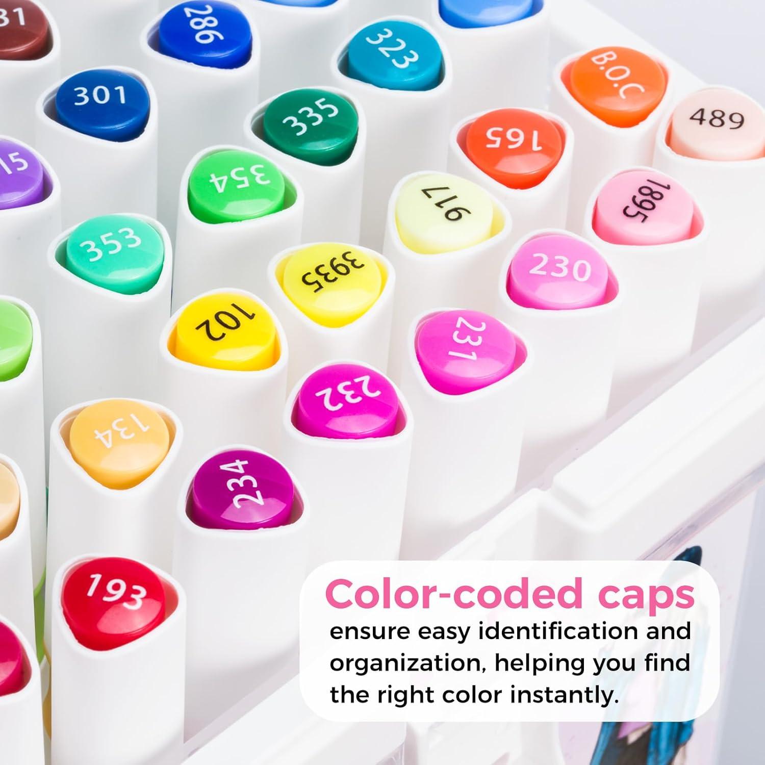 imageOhuhu Markers 48color Double Tipped Alcohol Markers Chisel ampamp Fine Alcoholbased Art Marker Set for Adults Coloring Illustration Great Value Pack for Students Art Class Better Designed GripIllustration Tones