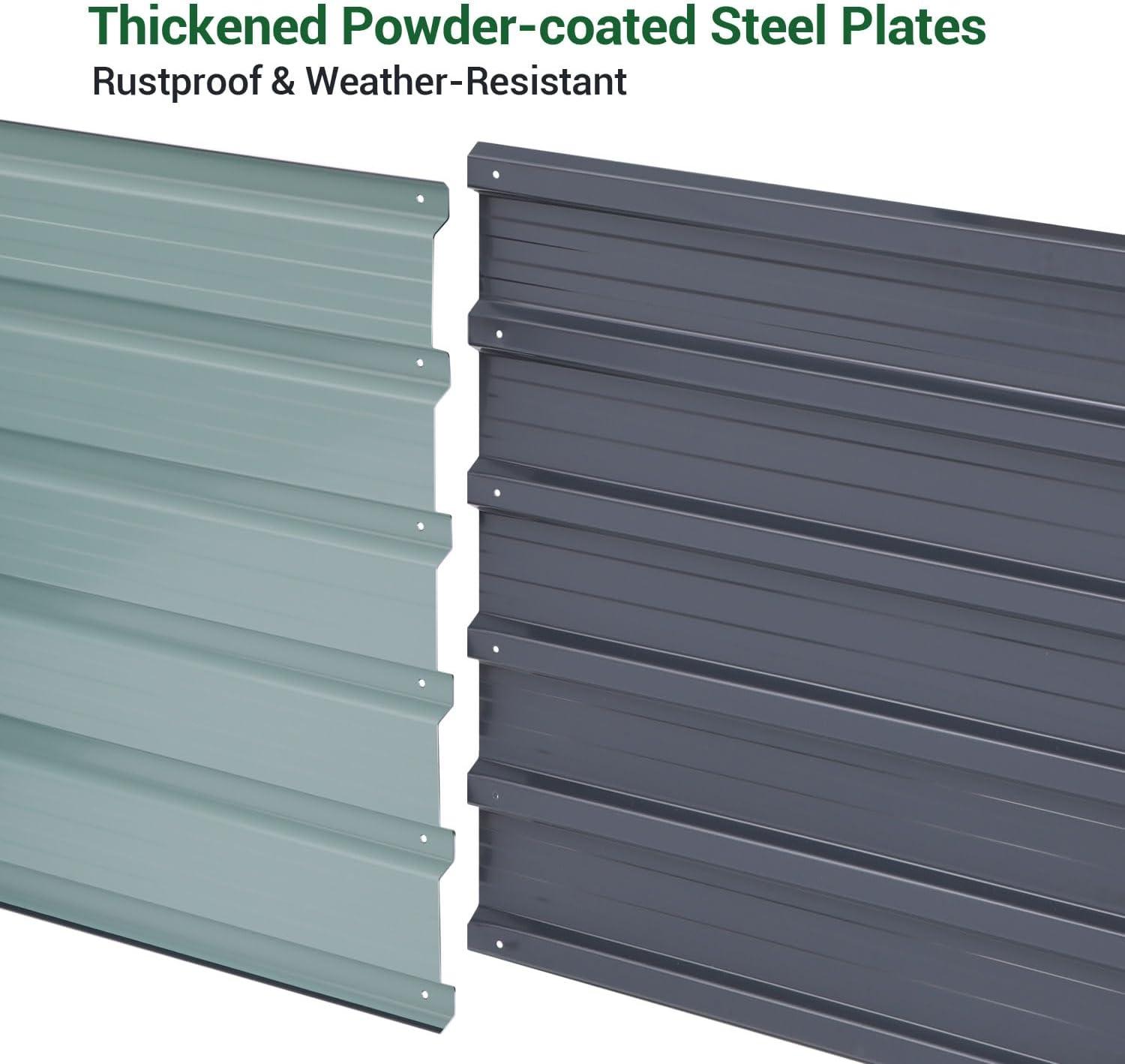 imageOhuhu Metal Raised Garden Bed Outdoor 6x3x15 FT Reinforced Galvanized Rustproof Colored Steel Planter Boxes for Vegetables Heavy Duty Raised Beds for Growing Flowers Herbs SucculentsCharcoal Grey