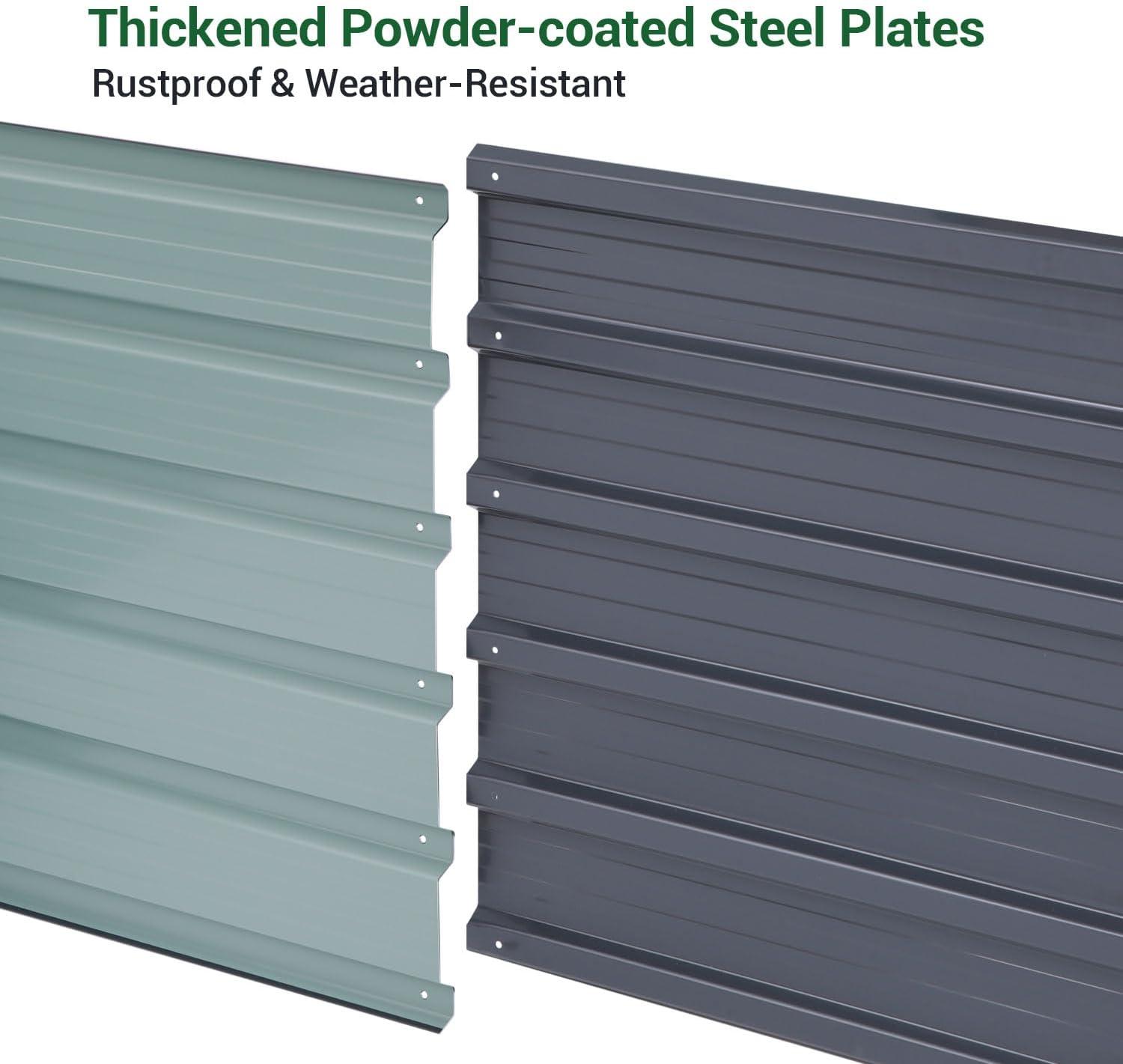 imageOhuhu Metal Raised Garden Bed Outdoor 6x3x15 FT Reinforced Galvanized Rustproof Colored Steel Planter Boxes for Vegetables Heavy Duty Raised Beds for Growing Flowers Herbs SucculentsCharcoal Grey