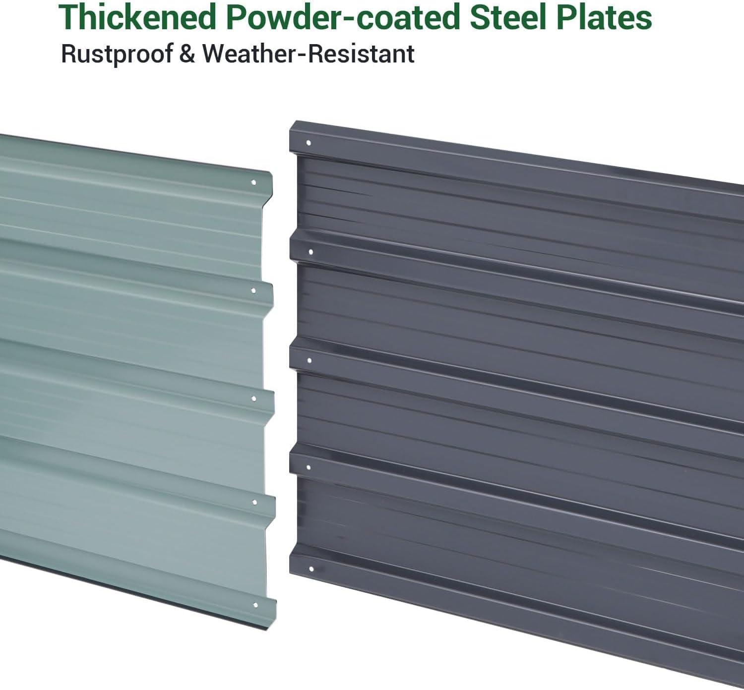 imageOhuhu Metal Raised Garden Bed Outdoor 6x3x15 FT Reinforced Galvanized Rustproof Colored Steel Planter Boxes for Vegetables Heavy Duty Raised Beds for Growing Flowers Herbs SucculentsCharcoal Grey