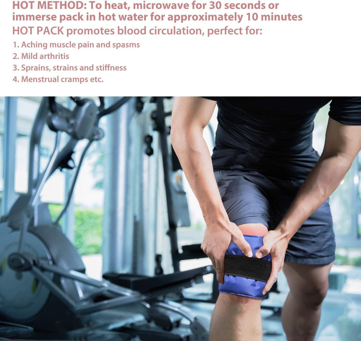 imageOhuhu Reusable Gel Cold ampamp Hot Therapy Pack with Strap for Shoulder Knee Ankle Back Neck Waist Arm Calves Hip Pain Relief M