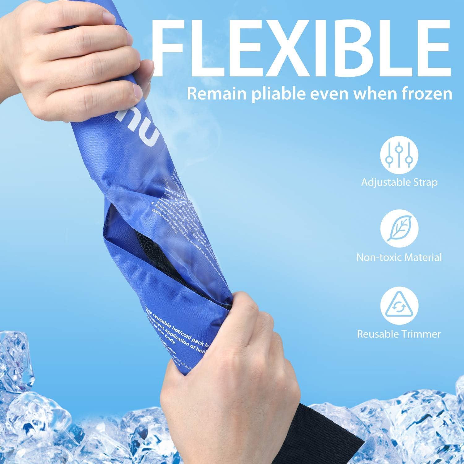 imageOhuhu Reusable Gel Cold ampamp Hot Therapy Pack with Strap for Shoulder Knee Ankle Back Neck Waist Arm Calves Hip Pain Relief M