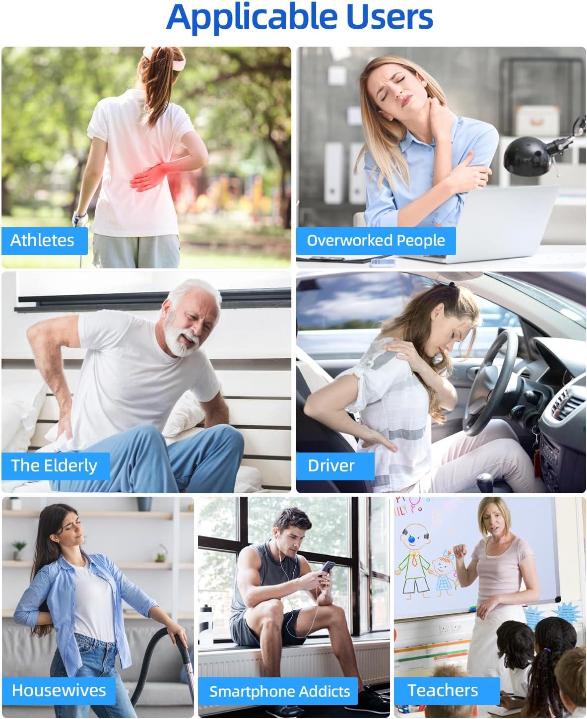 imageOhuhu Tens Unit Muscle Stimulator 24 Modes Rechargeable Tens Stimulator Machine16 Pads Electric EMS Unit Massager Acupoint Map Included for Back Shoulder Legs Pain Relief Mother Father GiftSilver