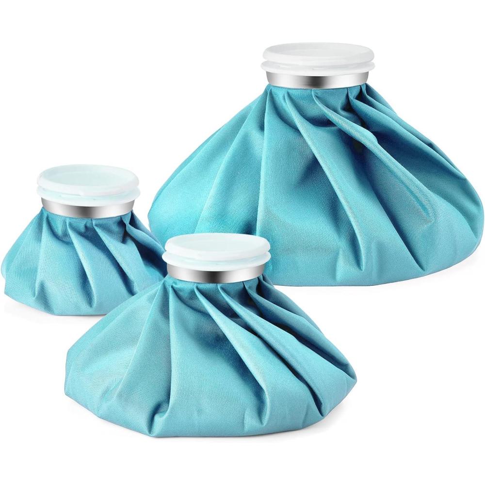 imageIce Bags for Injuries Reusable Ohuhu 3 Packs Ice Cold Packs Ice Bag Hot Water Hot ampamp Cold Therapy Pain Relief for Knee Leg Injury NoLeak Breathable Waterproof Ice Bags 3 Sizes 6quot9quot11quot Light BlueLight Blue