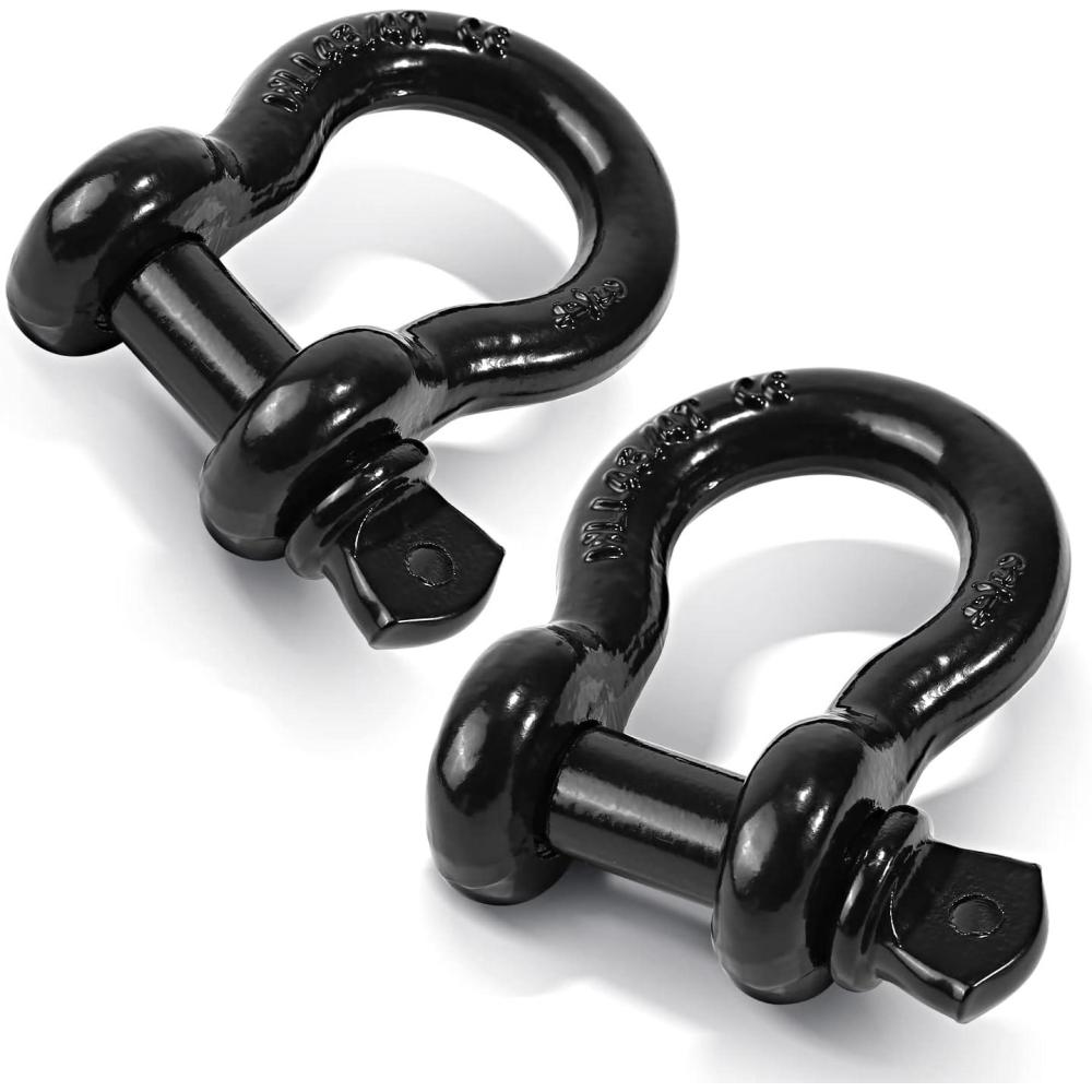 imageOhuhu D Ring Shackles 34quot 2 Pack D Shackle Rugged 20 Ton 44000 lbs Maximum Break Strength 475 Ton 9500 Lbs CapacityWithout Isolators