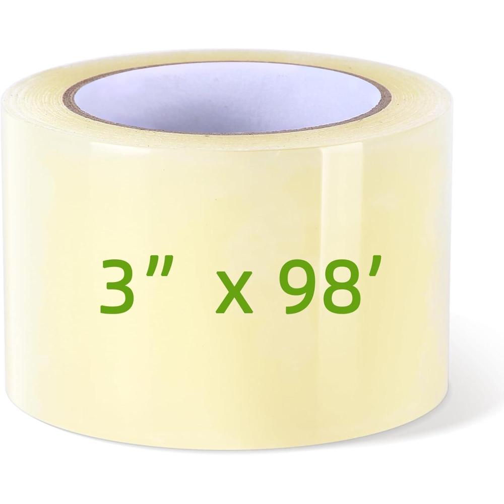 imageOhuhu Greenhouse Repair Tape 6quot x 98  63 mil Reinforced Clear Plastic Film for Green House Sheeting Polyethylene PE Cover Repair3 x 98