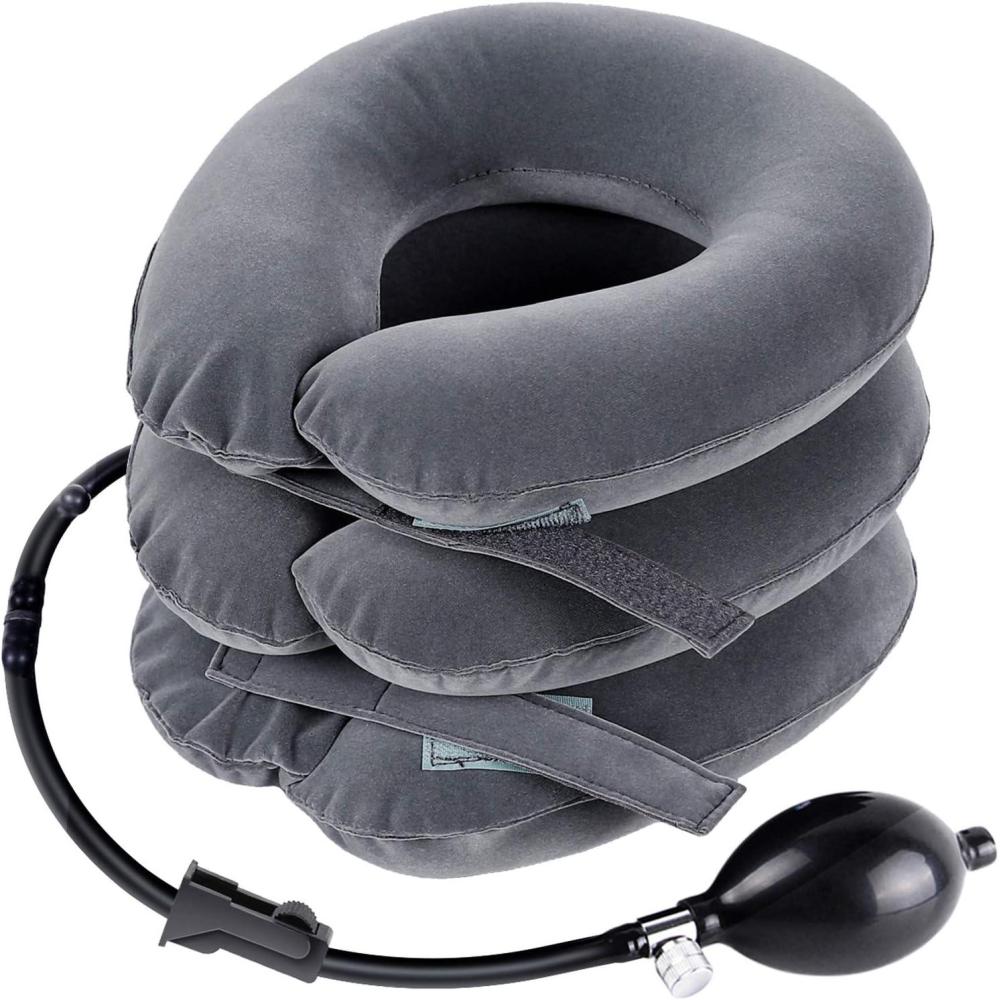 imageOhuhu Neck Cervical Traction Collar Device for Neck and Back Dark Grey Dark Grey