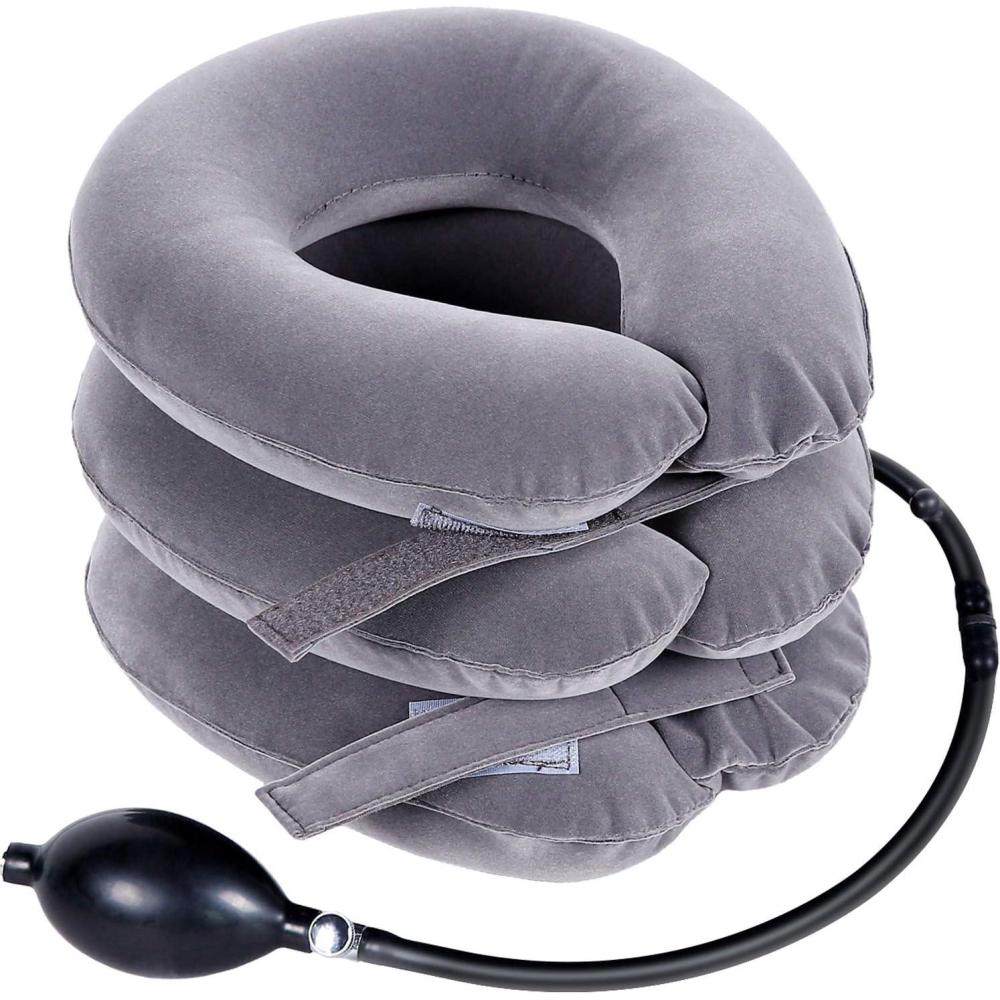 imageOhuhu Neck Cervical Traction Collar Device for Neck and Back Grey Grey
