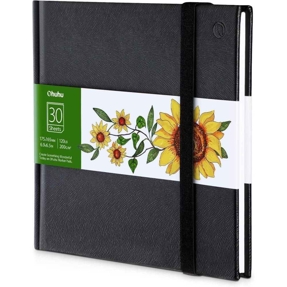 imageOhuhu Sketchbook Marker Paper Pad 83quotx83quot Square Art Sketch Book Drawing Papers 78 Sheets156 Pages 120 lb200 gsm Hardcover Sketching Books for Alcohol Markers Heavyweight Sketchpad Christmas Gift69 x 65