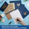 100 Thank You Cards Bulk: Navy Blue and Gold Designs Thank You Notes Box Set with Self-Seal Envelopes and Stickers – Elegant 8 Design Greeting Card for Wedding Baby Shower Business Graduation Birthday
