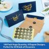 100 Thank You Cards Bulk: Navy Blue and Gold Designs Thank You Notes Box Set with Self-Seal Envelopes and Stickers – Elegant 8 Design Greeting Card for Wedding Baby Shower Business Graduation Birthday