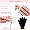 3 Barrel Curling Iron Wand, Ohuhu 1 Inch Ceramic Tourmaline Triple Barrels, Hair Waver Curling Iron Temperature Adjustable Hair Waver Heats Up Quickly with LCD Temp Display, Rose Gold, Christmas Gift