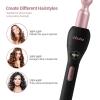 5 in 1 Curling Wand Set: Ohuhu Curling Iron Wand LCD Temperature Display 5Pcs 0.35 to 1.25 Inch Interchangeable Ceramic Barrel Heat Protective Glove for Girls Women Mother Gift Rose Gold(Rose Gold)