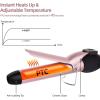 5 in 1 Curling Wand Set: Ohuhu Curling Iron Wand LCD Temperature Display 5Pcs 0.35 to 1.25 Inch Interchangeable Ceramic Barrel Heat Protective Glove for Girls Women Mother Gift Rose Gold(Rose Gold)