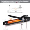 5 in 1 Curling Wand Set: Ohuhu Curling Iron Wand LCD Temperature Display 5Pcs 0.35 to 1.25 Inch Interchangeable Ceramic Barrel Heat Protective Glove for Girls Women Mother Gift Rose Gold(Black)