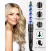 7 in 1 Curling Iron Wand Set, Ohuhu Upgrade Curling Wand with 7Pcs 0.35 to 1.25 Inch Interchangeable Ceramic Barrels and Heat Protective Glove Gifts, Rainbow Color