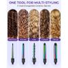 7 in 1 Curling Wand Set: Ohuhu Curling Iron Wand 7Pcs 0.35 to 1.25 Inch Interchangeable Ceramic Barrel Heat Protective Glove 2 Clips Dual Voltage Hair Curler for Girl Women Mother Gift Rose Gold(Rainbow)