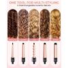 7 in 1 Curling Wand Set: Ohuhu Curling Iron Wand 7Pcs 0.35 to 1.25 Inch Interchangeable Ceramic Barrel Heat Protective Glove 2 Clips Dual Voltage Hair Curler for Girl Women Mother Gift Rose Gold(Rose Gold)
