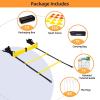 Agility Ladder Speed Training Set: Ohuhu 12 Rung 20ft Soccer Training Equipment for Kids with 12 Cones, 4 Steel Stakes, Instruction Manual & Carrying Bag for Football Exercise Sports Footwork Training(Yellow)