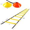 Agility Ladder Speed Training Set: Ohuhu 12 Rung 20ft Soccer Training Equipment for Kids with 12 Cones, 4 Steel Stakes, Instruction Manual & Carrying Bag for Football Exercise Sports Footwork Training(Yellow)