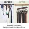 Belt Hanger Organizer for Closet: Ohuhu 16 Hooks Max 48 Belts Tie Rack Wooden Belt Holder for Storage 360 Degree Rotating Space Saver Organizer for Men Women Belt Tie Scarf Tank Top Accessories-Walnut(Walnut)