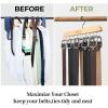 Belt Hanger Organizer for Closet: Ohuhu 16 Hooks Max 48 Belts Tie Rack Wooden Belt Holder for Storage 360 Degree Rotating Space Saver Organizer for Men Women Belt Tie Scarf Tank Top Accessories-Walnut(Burlywood)