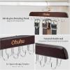 Belt Hanger Organizer for Closet: Ohuhu 16 Hooks Max 48 Belts Tie Rack Wooden Belt Holder for Storage 360 Degree Rotating Space Saver Organizer for Men Women Belt Tie Scarf Tank Top Accessories-Walnut(Walnut)
