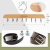 Belt Hanger Organizer for Closet: Ohuhu 16 Hooks Max 48 Belts Tie Rack Wooden Belt Holder for Storage 360 Degree Rotating Space Saver Organizer for Men Women Belt Tie Scarf Tank Top Accessories-Walnut(Burlywood)