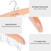 Belt Hanger Organizer for Closet: Ohuhu 2 Pack 12 Hooks Max 36 Belts Tie Rack Wooden Belt Holder for Storage 360 Degree Rotating Space Saver Organizer for Men Women Belt Tie Scarf Accessories-Walnut(Burlywood)