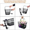 Bike Basket Front Bicycle Baskets – Ohuhu Wire Basket for Bikes with Handles and Mesh Bottom, Detachable Handlebar Bicycle Basket for Women, Compatible with Electric Bikes Beach Cruisers