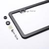 Black License Plate Frames, Ohuhu 2 PCS Matte Aluminum Car License Plate Holder Slim Design with Bolts Washer Caps, 2 Holes Licenses Plate Metal Covers Automotive Exterior Accessories for US Vehicles