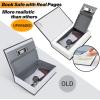 Book Safe Box with Combination Lock, Ohuhu Upgrade Dictionary Diversion Safe Secret Hidden Box for Home Office, Portable Safe Box for Money Cash Jewelry(Black – Real Paper)