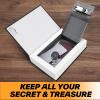 Book Safe Box with Combination Lock, Ohuhu Upgrade Dictionary Diversion Safe Secret Hidden Box for Home Office, Portable Safe Box for Money Cash Jewelry(Black – Real Paper)