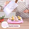 Cake Carrier with Lid and Handle, Ohuhu Cake Keeper Stand with Dome Cupcake Storage Container, Portable Cake Cover Nuts Tray with Turntable for Transport Pies Cookies 10 inch Cakes