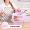 Cake Carrier with Lid and Handle, Ohuhu Cake Keeper Stand with Dome Cupcake Storage Container, Portable Cake Cover Nuts Tray with Turntable for Transport Pies Cookies 10 inch Cakes