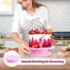 Cake Carrier with Lid and Handle, Ohuhu Cake Keeper Stand with Dome Cupcake Storage Container, Portable Cake Cover Nuts Tray with Turntable for Transport Pies Cookies 10 inch Cakes