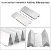 Camp Stove Windscreen, Ohuhu Camping Stove Windscreen 8/10/12 Plates Aluminum Folding Portable Camping Stove Windshield Grill Wind Screen for Camp with Carry Bag for Camping Hiking Picnic Backpacking(10 Plates)