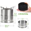 Camping Stove, Ohuhu Camp Stove Wood Burning Stove Stainless Steel Stoves Mini Portable Stove for Camping Picnic BBQ Backpacking Hiking Survival Emergency Cooking Outdoor with Grill Grid Carry Bag