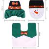 Christmas Bathroom Decoration, Ohuhu Christmas Toilet Seat Covers 3PCS Snowman Toilet Tank Cover Paper Box Carpet for Christmas Bathroom Decor Christmas Bathroom Sets Green