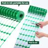 Garden Fence Animals Barrier Set: Ohuhu 3.4FTx100FT Plastic Fence Roll with 25-Pack 4FT Stakes Temporary Safety Netting, Reusable Pool Fencing Snow Fence Poultry Fences for Deer Chicken Dog, Black(Green)