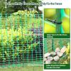 Garden Fence Animals Barrier Set: Ohuhu 3.4FTx100FT Plastic Fence Roll with 25-Pack 4FT Stakes Temporary Safety Netting, Reusable Pool Fencing Snow Fence Poultry Fences for Deer Chicken Dog, Black(Green)