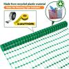 Garden Fence Animals Barrier Set: Ohuhu 3.4FTx100FT Plastic Fence Roll with 25-Pack 4FT Stakes Temporary Safety Netting, Reusable Pool Fencing Snow Fence Poultry Fences for Deer Chicken Dog, Black(Green)