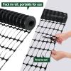 Garden Fence Animals Barrier Set: Ohuhu 3.4FTx100FT Plastic Fence Roll with 25-Pack 4FT Stakes Temporary Safety Netting, Reusable Pool Fencing Snow Fence Poultry Fences for Deer Chicken Dog, Black(Black)