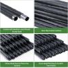 Garden Fence Animals Barrier Set: Ohuhu 3.4FTx100FT Plastic Fence Roll with 25-Pack 4FT Stakes Temporary Safety Netting, Reusable Pool Fencing Snow Fence Poultry Fences for Deer Chicken Dog, Black(Black)