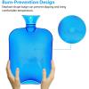 Hot Water Bottle, Ohuhu 2L Classic Premium Transparent Hot or Cold Water Bag for Pain Relief Hot Pack Therapy 2000ml 68oz, Blue, Home and Outdoor