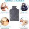 Hot Water Bottle with Cover, Ohuhu 2L Classic Premium Transparent Hot or Cold Water Bag with Knit Cover for Pain Relief Hot Pack Therapy 2000ml 68oz, Blue, Home and Outdoor