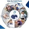 Ice Bags for Injuries Reusable: Ohuhu 3 Packs Ice Cold Packs Ice Bag Hot Water Hot & Cold Therapy Pain Relief for Knee Leg Injury No-Leak Breathable Waterproof Ice Bags 3 Sizes 6″/9″/11″, Light Blue(Dark Blue)