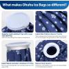 Ice Bags for Injuries Reusable: Ohuhu 3 Packs Ice Cold Packs Ice Bag Hot Water Hot & Cold Therapy Pain Relief for Knee Leg Injury No-Leak Breathable Waterproof Ice Bags 3 Sizes 6″/9″/11″, Light Blue(Dark Blue)